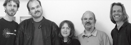 group portrait: Knut Aufermann, Børre Mølstad, Sarah Washington, Michael Feller, Gunter Pretzel